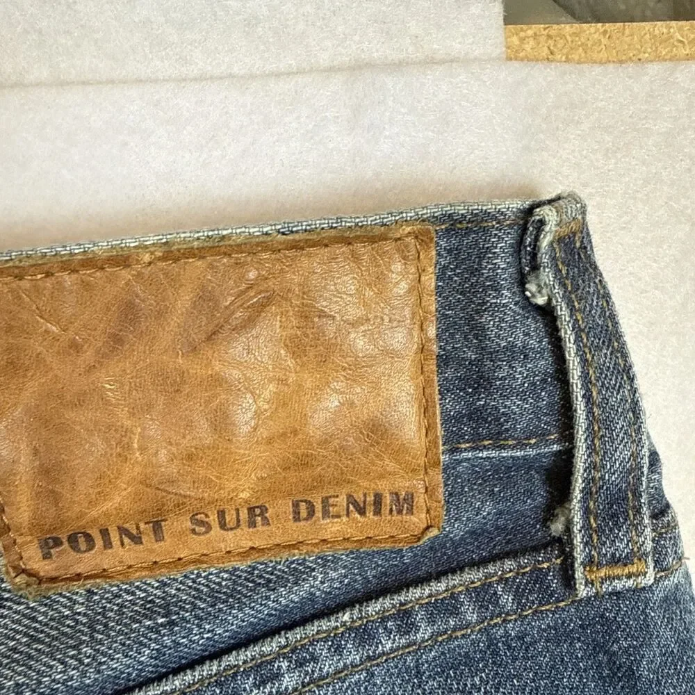 J.Crew Point Sur Darwin Jeans 29 USA Cropped Cotton B0782 Distressed Raw Hem